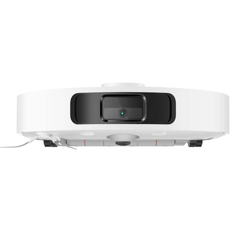 White Xiaomi X20+ robot vacuum with black screen and green light.