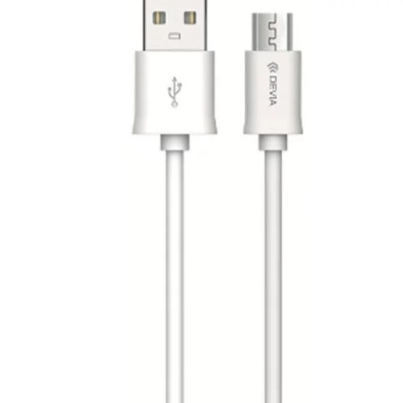 Cabo Devia Smart Serie MICRO USB 2m (5V, 2.1A) Branco