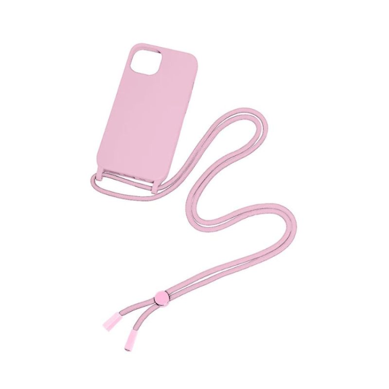 Capa Rixus iPhone 15 Pro Tpu Rosa com Cordão