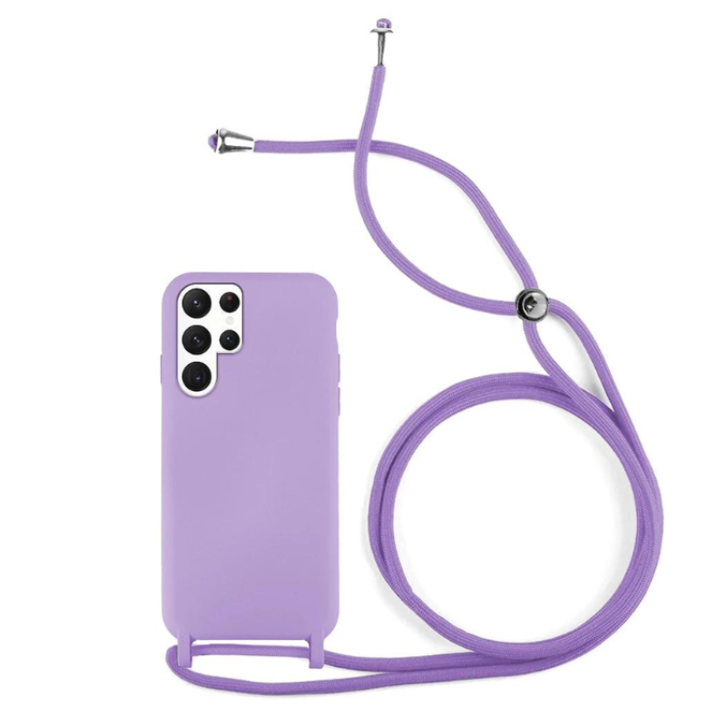 Capa T-K Silicone com cordão Samsung S24+ Lilás