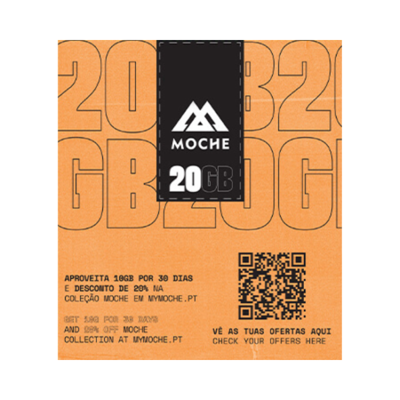 Cartão MEO MOCHE 20GB+2000 minutos/mês