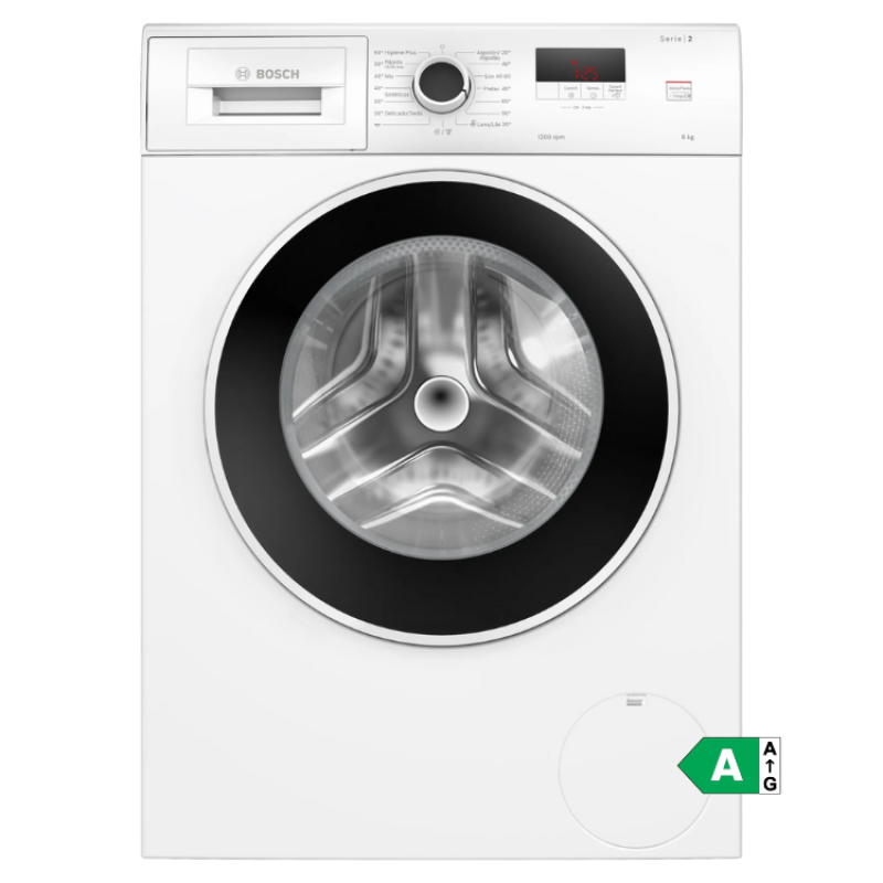 Máquina de Lavar Roupa Bosch Serie 2 WGE03200ES 8Kg 1200RPM Classe A Branco
