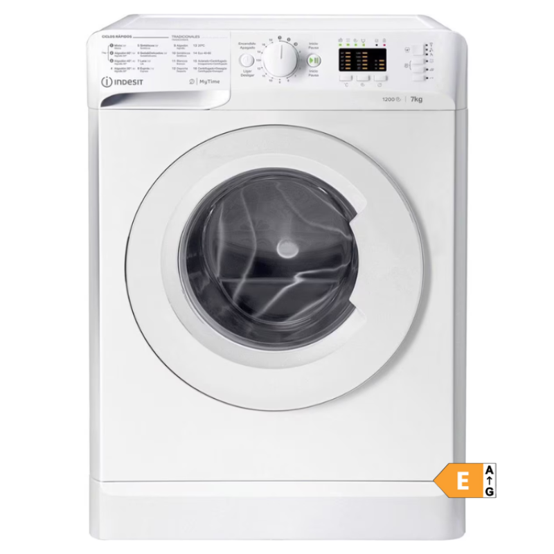 Máquina de Lavar Roupa Indesit MTWA71252WSPT 7Kg 1200RPM Classe E Branco