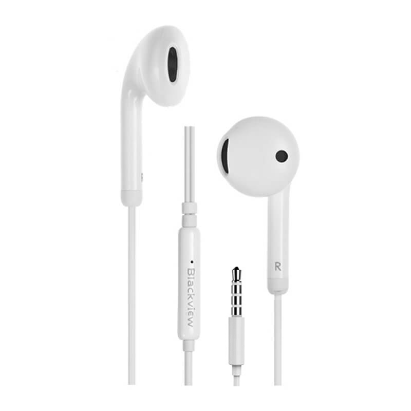 Auriculares Blackview Jack 3.5mm c/ Microfone e Botão Atendimento Branco