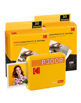 Kodak Photo Printer Mini Retro 3 + 60 folhas Amarela