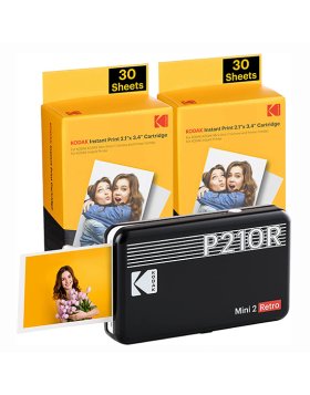 Kodak Photo Printer Mini Retro 2 + 60 folhas Preta