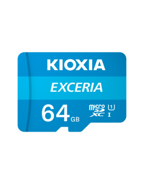 Cartão Memória Kioxia Exceria MicroSD 64GB C10 UHS-I R100 + Adaptador