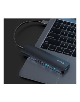 Adaptador DEVIA Leopard Type-C para USB x 3 PD/Card Reader 