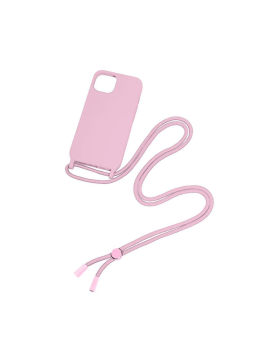 Capa Rixus iPhone 15 Pro Max Tpu Rosa com Cordão