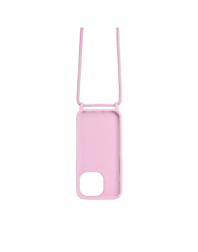 Capa Rixus iPhone 15 Pro Tpu Rosa com Cordão