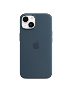 Capa Silicone Apple iPhone 14 MagSafe Azul Trovoada