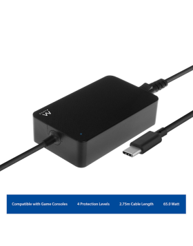 Carregador de Portátil Ewent USB-C65W Preto