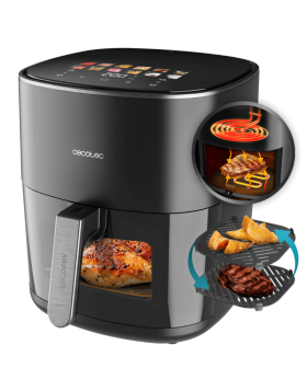 Fritadeira Cecotec Air Fryer Cecofry & Grill Duoheat 6500 6.5L 2200W Preto