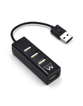 Hub USB 4 Portas USB 2.0 Ewent Preto 