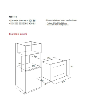 Microondas Encastre Jocel 25L 900W Preto