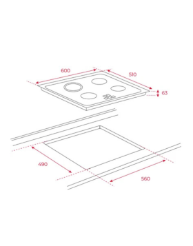 Placa Vitrocerâmica Teka TB6310 60cm 3 Zonas 5100W