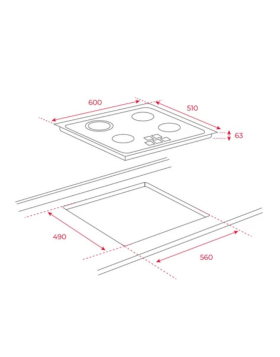 Placa Vitrocerâmica Teka TB6415 60cm 4 Zonas 6300W