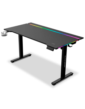Secretária Gaming Elevatória Elétrica Alpha Gamer Zorya RGB 140cm Preto