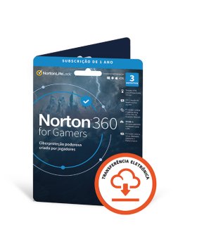 Antivírus Norton 360 Deluxe para Gamers 2021 | 3 Dispositivos | 1 Ano | PC/Mac/Tablet/Smartphone