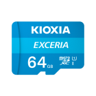 Cartão Memória Kioxia Exceria MicroSD 64GB C10 UHS-I R100 + Adaptador