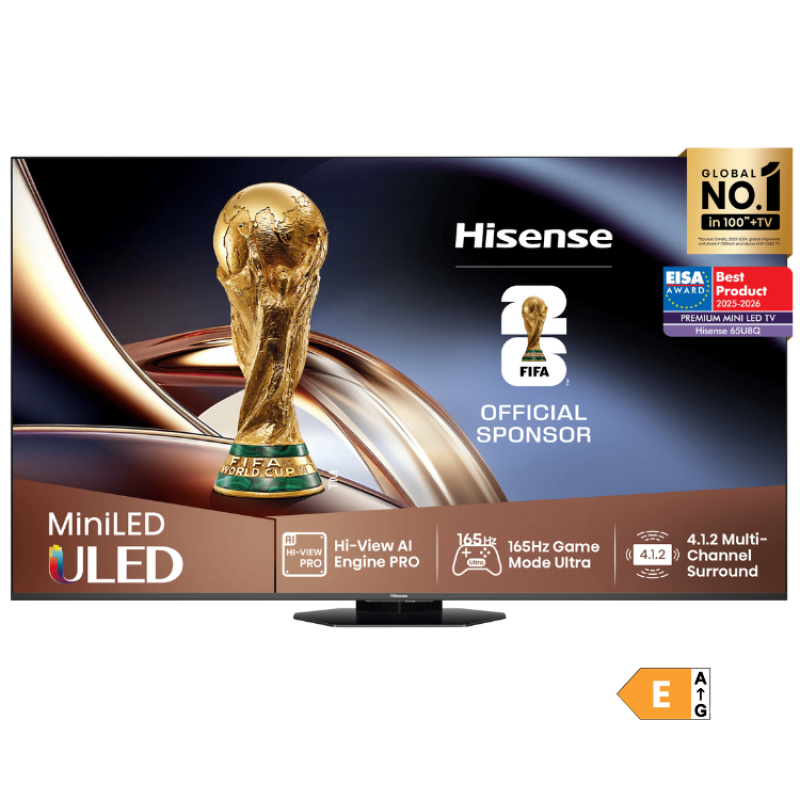 Televisão Hisense U8Q (2025) Smart TV 4K Mini-LED 65"