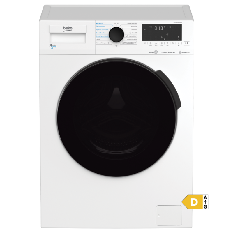 Máquina de Lavar e Secar Roupa Beko HTV8716DSWBTR 8Kg/5Kg 1400RPM Classe D Branco