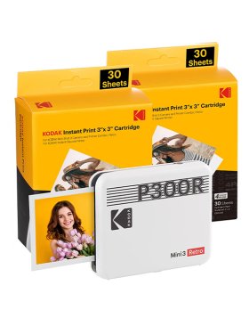 Impressora Kodak Photo Printer Mini Retro 3 - Branca + 60 folhas