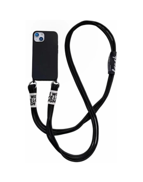 Capa Rixus iPhone 15 Tpu Preto com Cordão