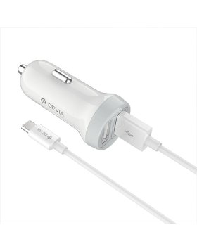 Carregador Isqueiro Devia Smart Series Lightning Branco