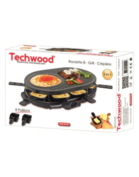 Grelhador Raclette 8 Pessoas 1400W Techwood
