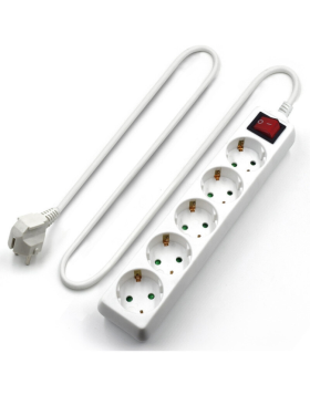 Régua Ewent 5 Tomadas 16A On/Off Branco