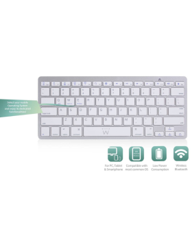 Teclado Ewent Ultra-Slim Bluetooth PT Prateado 
