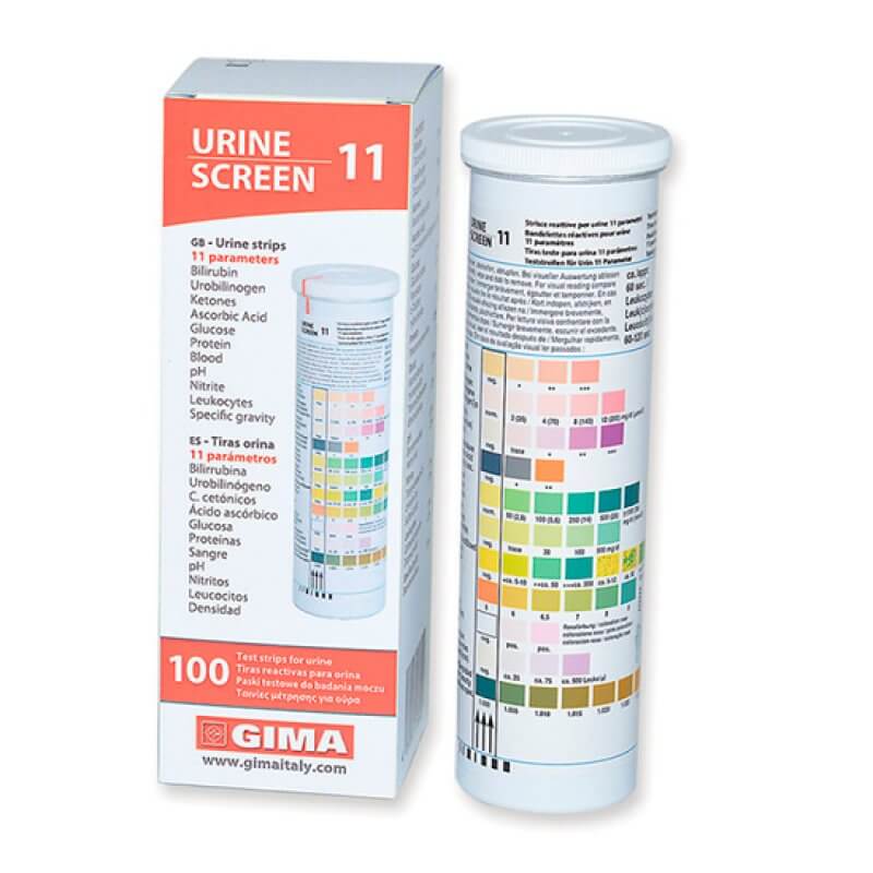Tiras Teste urina 11 parâmetros cx100