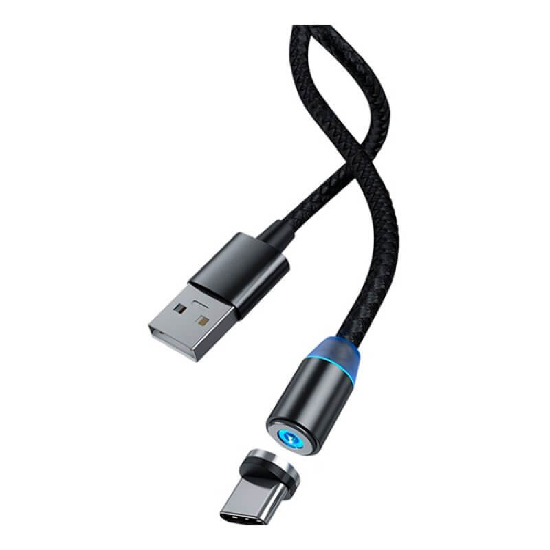 Cabo Magnético DEVIA USB p/ USB-C 5V 2.1A 1M Preto