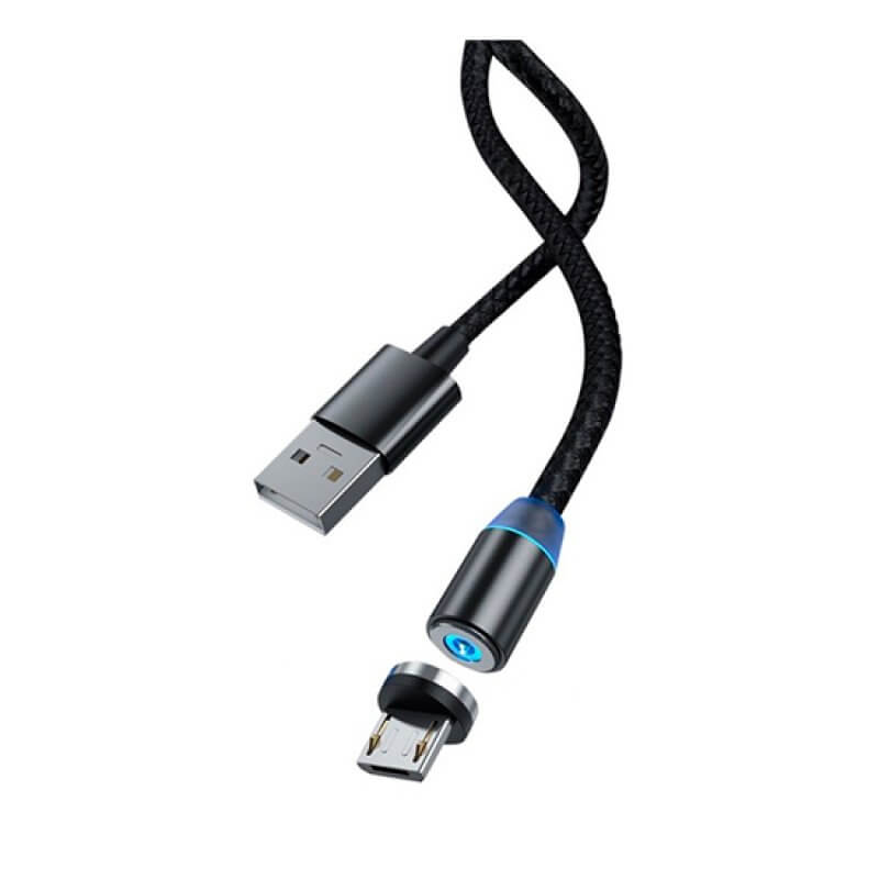 Cabo Magnético DEVIA USB p/ Micro USB 5V 2.1A 1M Preto