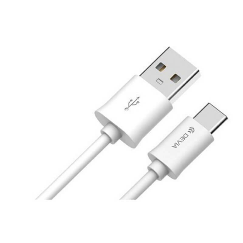 Cabo Smart DEVIA USB p/ USB-C 5V 2.A 2M Branco