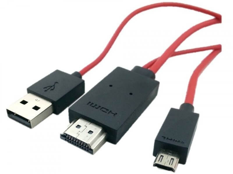 Cabo Samsung HDMI p/ Micro USB Preto/Vermelho