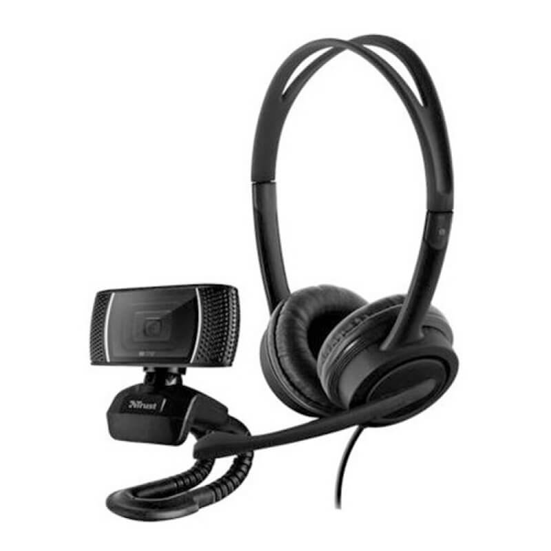 Webcam Trust Trino HD + Headset Mauro USB Preto